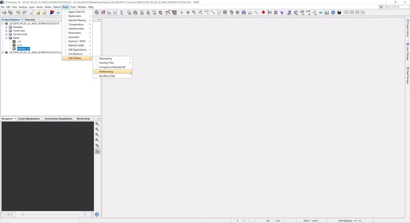 SNAP SLC 03 Multilooking Menu