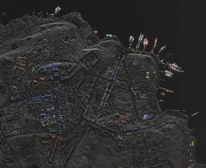 SAR satellite imagery close up on Kuva