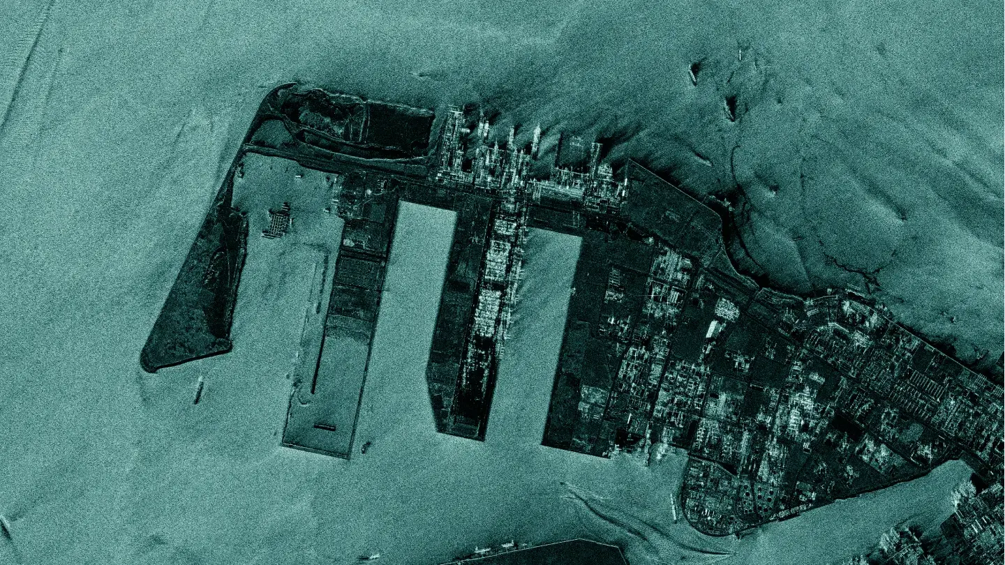 SAR Data image of port monitoring in Singapore